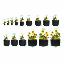 Viagrow 5 Gal. Breathable Fabric Root Aeration Pot With Handles and 12 in. Saucers (10-Pack) -VAN ZYVERDEN shop black viagrow grow bags v5gapot 10 kit 77 1000