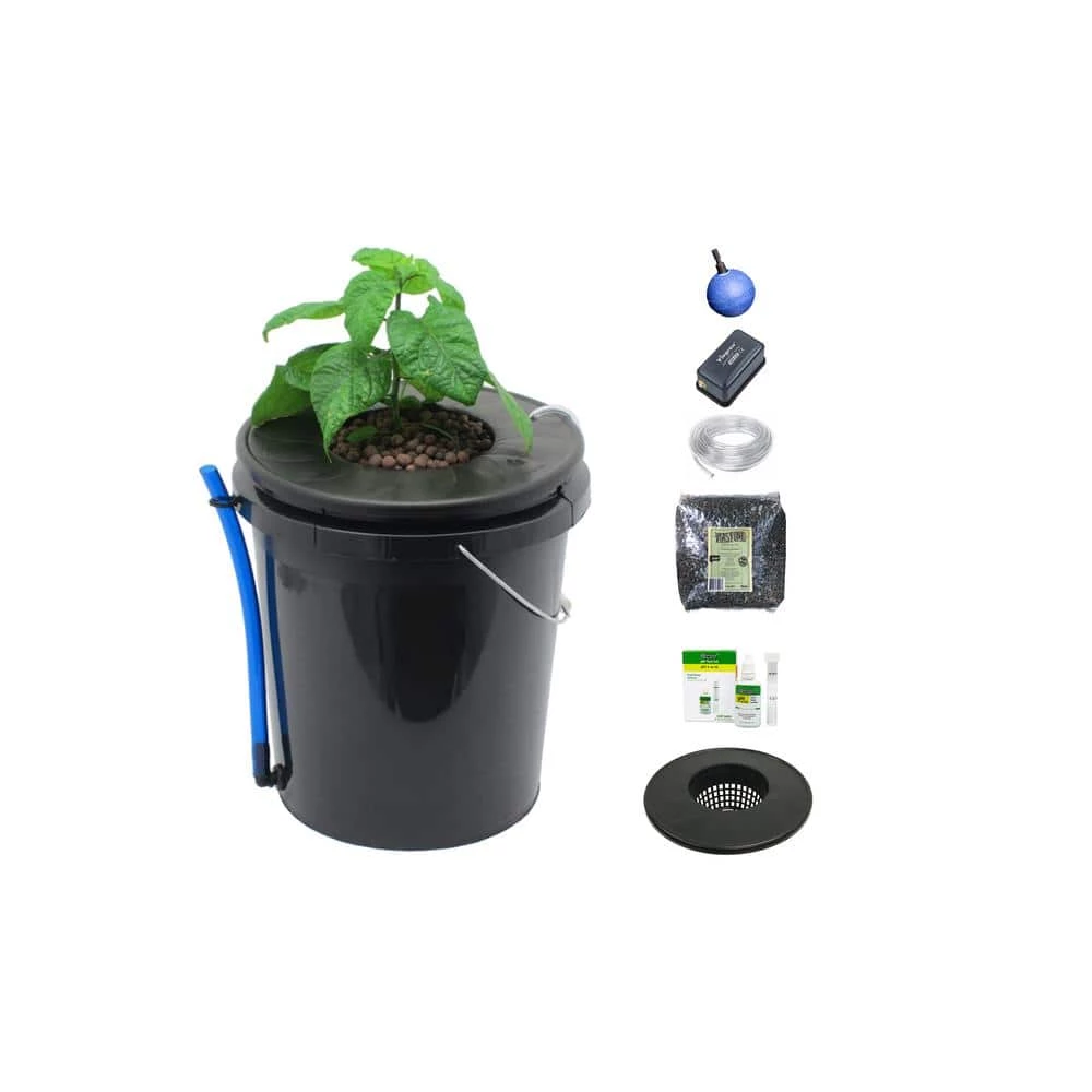 Viagrow Black Bucket Deep Water Culture Hydroponic System 3 Viagrow Black Bucket Deep Water Culture Hydroponic System