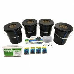 Viagrow Deep Water Culture Hydroponic 4-Plant System with 65-Watt LED Grow Light