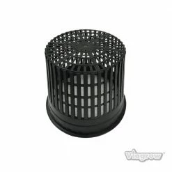 Viagrow 5 in. Black Round Cup with Slotted Black Plastic Mesh Net Pot (25-pack) -VAN ZYVERDEN shop black viagrow net pots v5net 25 40 1000