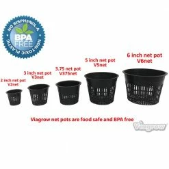 Viagrow 6 in. Black Round Cup with Slotted Black Plastic Mesh Net Pot (25-pack) 12 Viagrow 6 in. Black Round Cup with Slotted Black Plastic Mesh Net Pot (25-pack) -VAN ZYVERDEN shop black viagrow net pots v6net 25 1d 1000