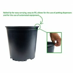 Viagrow 1 Gal. Plus Plastic Nursery Pots 1.5 Gal./5.68 l/346 cu. in. (20-Pack) -VAN ZYVERDEN shop black viagrow net pots vhpp175 20 66 1000