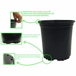 Viagrow 2 Qt. Plastic Nursery Trade Pots with Coconut Coir Growing Media (50-Pack) -VAN ZYVERDEN shop black viagrow net pots vhpp50 5kg 40 1000