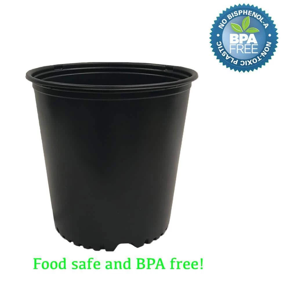 Viagrow 5 Gal. Plastic Nursery Trade Pots with Saucers (4.02 Gal./15.19 L) (10-Pack) 7 Viagrow 5 Gal. Plastic Nursery Trade Pots with Saucers (4.02 Gal./15.19 L) (10-Pack) - Image 5