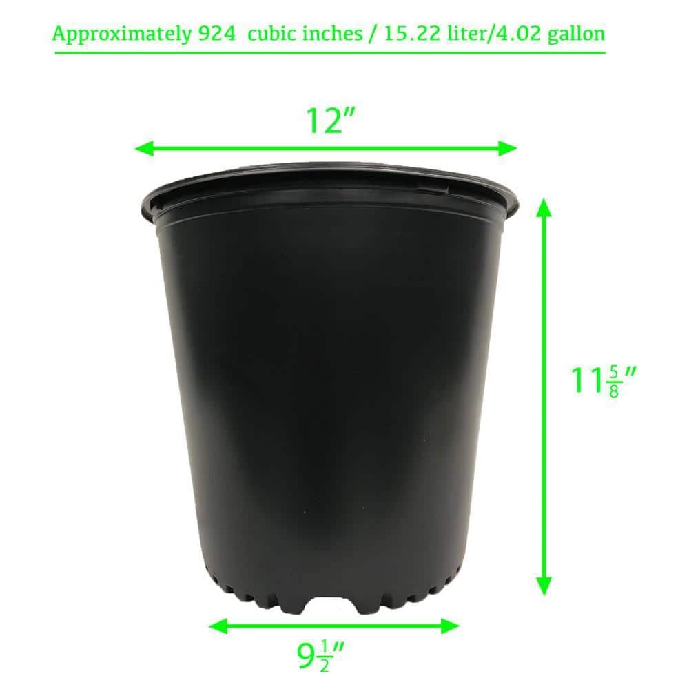 Viagrow 5 Gal. Plastic Nursery Trade Pots with Saucers (4.02 Gal./15.19 L) (10-Pack) 6 Viagrow 5 Gal. Plastic Nursery Trade Pots with Saucers (4.02 Gal./15.19 L) (10-Pack) - Image 4