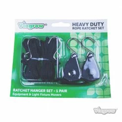 Viagrow Plastic Ratchet Hook Light Hanger Movers Pair -VAN ZYVERDEN shop black viagrow plant hangers vhdrh 1f 1000