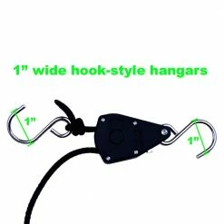 Viagrow Plastic Ratchet Hook Light Hanger Movers Pair -VAN ZYVERDEN shop black viagrow plant hangers vhdrh 40 1000