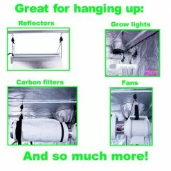 Viagrow Plastic Ratchet Hook Light Hanger Movers Pair -VAN ZYVERDEN shop black viagrow plant hangers vhdrh c3 1000