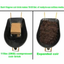 Viagrow 11 lb. (5KG) Coconut Coir Block of Soilless Media -VAN ZYVERDEN shop viagrow garden soil vccb5 40 1000