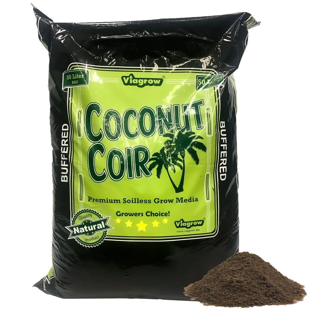 Viagrow 1.5 cu. ft. Coco Coir Buffered Premium Coconut Growing Medium 50L./52.8 qt./13.2 G. 3 Viagrow 1.5 cu. ft. Coco Coir Buffered Premium Coconut Growing Medium 50L./52.8 qt./13.2 G.