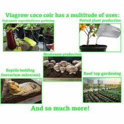 Viagrow 11 lb. (5KG) Coconut Coir Block & 1LB earth worm castings, Coco Coir and earth worm castings, (expands up to 18 gallons) -VAN ZYVERDEN shop viagrow grow media vccb5 vewc1 77 1000