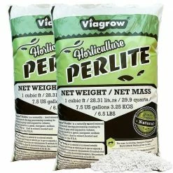 Viagrow 59 Quarts, 2 cu. ft. Organic Perlite Planting Soil Additive and Growing Medium White (2-pack)