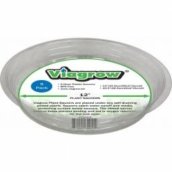 Viagrow 12 in. Clear Plastic Saucer (5-Pack)