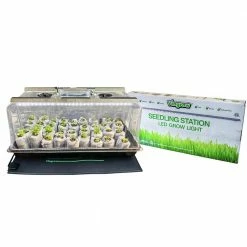 Viagrow Seedling Station Kit with LED Grow Light, Propagation Dome, Seedling Tray, 50-Piece Coir Seedling Starters and Heat Mat