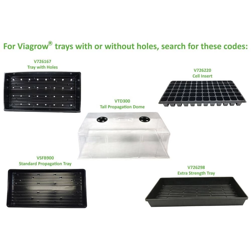 Viagrow 10 in. x 20 in. Propagation Starter Seedling Trays with Holes (5-Pack) 10 Viagrow 10 in. x 20 in. Propagation Starter Seedling Trays with Holes (5-Pack) - Image 8