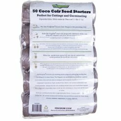 Viagrow Coco Coir Seed Starter Plugs, Sustainable, Expandable Coco Discs 50mm/1.96 in. (50-Pack) -VAN ZYVERDEN shop viagrow seed starters vccss50 66 1000