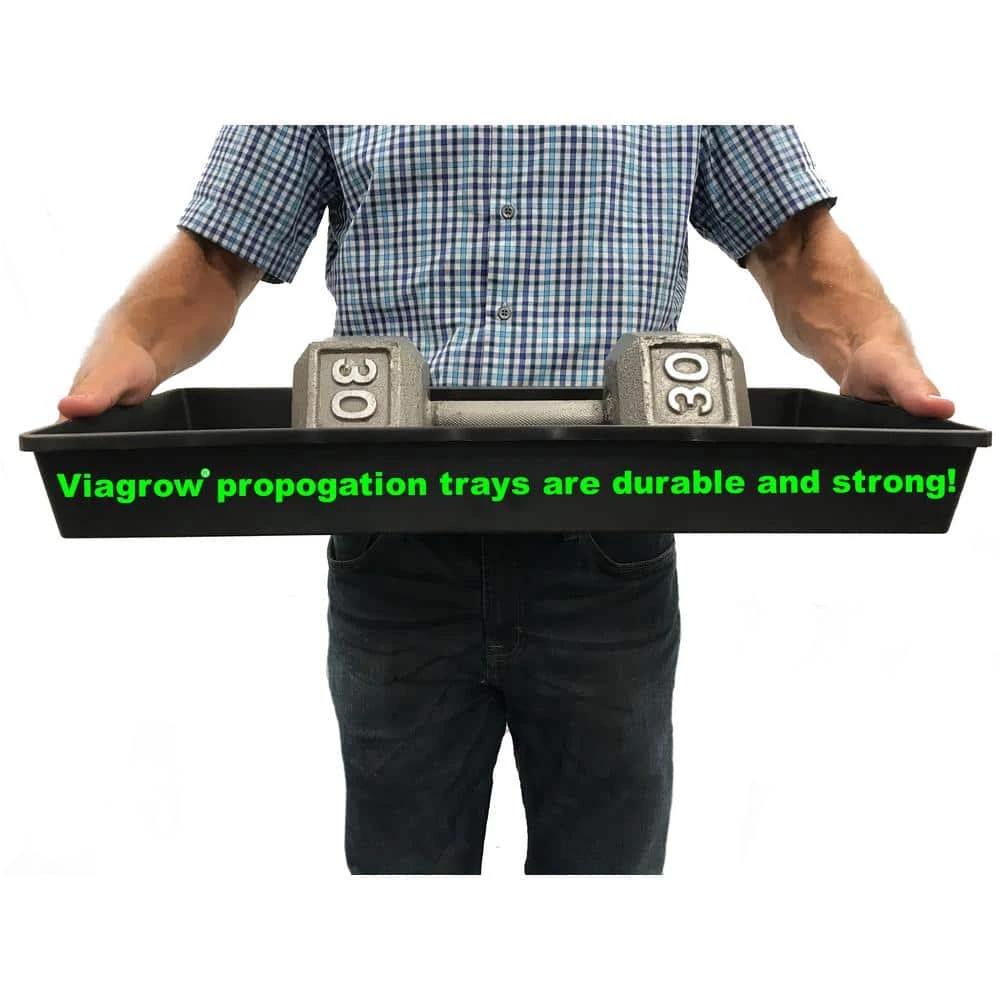 Viagrow 11 in. x 22 in. Tall Clear Plastic Dome Dual Tray Kit with 2 Domes, 2 Std. Flats (2) 72 Cell Inserts and Dual Heat Mat 4 Viagrow 11 in. x 22 in. Tall Clear Plastic Dome Dual Tray Kit with 2 Domes, 2 Std. Flats (2) 72 Cell Inserts and Dual Heat Mat - Image 2