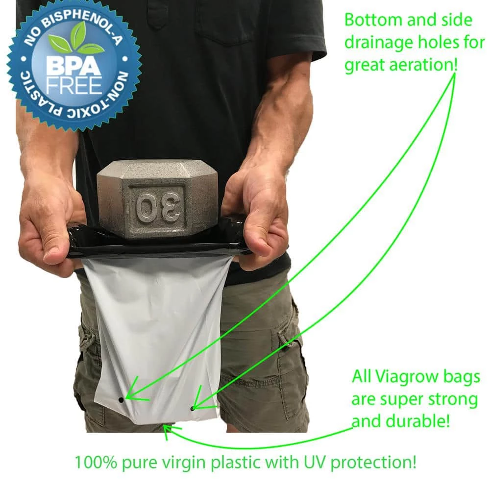 Viagrow 7 Gal. Nursery Grow Bags (25-Pack) 6 Viagrow 7 Gal. Nursery Grow Bags (25-Pack) - Image 4